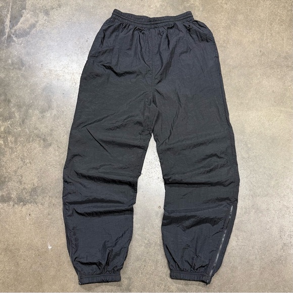 Vintage Champion Black Nylon Track Pants Men’s L Mesh Lined Ankle Zip Joggers - Picture 1 of 10
